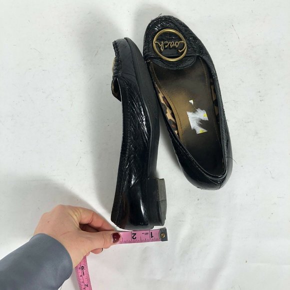 Coach Corena Black Patent Leather Loafers 8.5 Buck - Picture 5 of 8